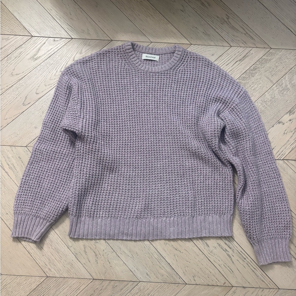 NWT NAADAM Oversized Waffle Crewneck Sweater - Picture 3 of 6